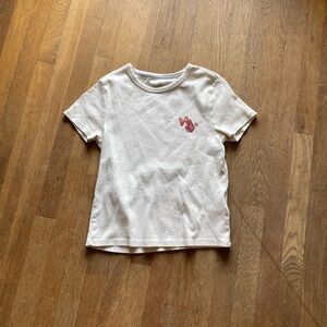 Volcom White Short Sleeve Tee with Pink Chest Graphic